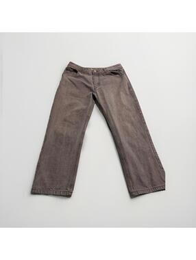Miskeen Jeans Men 38x30 Gray Regular Straight Denim Pants Hip Hop Street